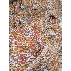 Mousseline animal print marrom - Comprimento 5 m x Largura1,47 m
