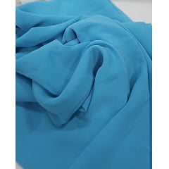 Mousseline toque de seda turquesa - Largura 1,40 m x Comprimento 0,90 cm