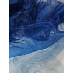 Organza Cristal degrade azul   - Largura 1,47 m x Comprimento 1,50 m 