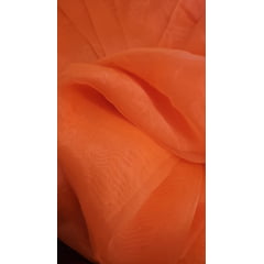 Organza Cristal Lisa Laranja Cítrico Amassado - COMPRIMENTRO 3 M X lARGURA 1,47 M