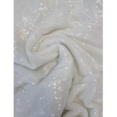 Paetê bordado com paetê transparente com defeito e sujeira - Comprimento2 m x Largura 1,40 m Paetê bordado com paetê transparente com defeito e sujeira - Comprimento2 m x Largura 1,40 m