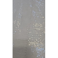 Paetê bordado transparente com defeitos - Largura 1,40 m x Comprimento 3 m 