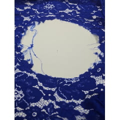 Renda com soutache azul royal com grande furo no meio - Largura 1,40 m x Comprimento 3,50 m 
