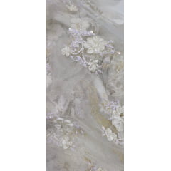 Renda tipo chantily importada Griff creme - Comprimento 3 m x Largura 0,90 cm