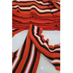 Retilínea tritex laranja, preto e off 1.10 x 0.15   kit com 18 cortes 