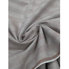 Sarja chevron renaux com elastano marrom com manchas na borda - Comprimento 2 m x Largura 1,40 M