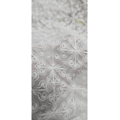 Seda bordada off white - Largura 1,40 m x Comprimento 4,80 m