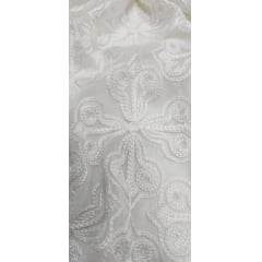 Seda bordada off white - Largura 1,40 m x Comprimento 4,80 m