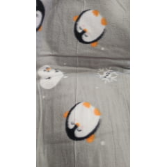 Soft Estampado Pinguins - Largura 1,60 m x Comprimento 3 m 
