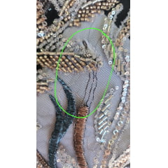 Tule Bordado com Pedrarias Multicolor HS2625 COM RASGO - Comprimento 1 m x Largura 1,40 m