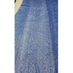 Tule com Glitter Azul Serenity Pesado COM FALHA NO GLITTER - Comprimento 3 m x Largura 1,40 m  