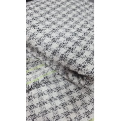 Tweed Pesado com Fio Metálico Pied Poule Preto - Comprimento 5 m x Largura 1,50 m Tweed Pesado com Fio Metálico Pied Poule Preto - Comprimento 5 m x Largura 1,50 m