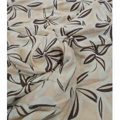 Viscolinho coqueiros fundo creme - Largura 1,45 m x Comprimento 1, 50 m 