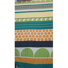 Viscolinho estampadoafrican barrado - Largura 1,45 m x Comprimento 3 m 