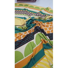 Viscolinho estampadoafrican barrado - Largura 1,45 m x Comprimento 3 m 