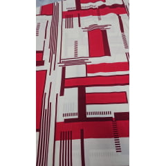 Viscose abstrat vermelho e creme - Comprimento 4 m x Largura 1,50 m 