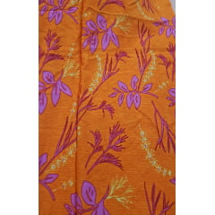 Viscose estampada laranja com pink  - Largura 1,45 m x Comprimento 3 m