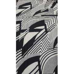 Viscose estampada preto e branco - Largura 1,45 m x Comprimento 3,50 m 