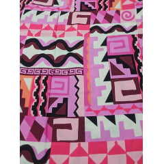 Viscose étnico rosa  - Largura 1,45 m x Comprimento 3 m 