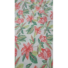 Viscose Floral rabiscos vermelho e verde  - Largura 1,47 m x Comprimento 3 m