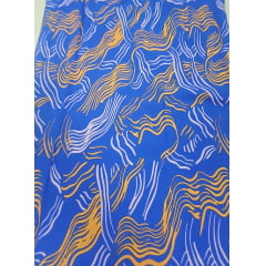 Viscose laranja com azul   - Largura 1,45 m x Comprimento 3 m