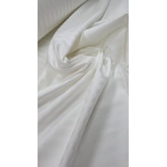 Percal Maquinetado Acetinado Listra Fina Branco - 400 Fios - Largura 2,80m