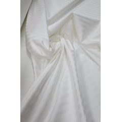 Percal Maquinetado Acetinado Listra Fina Branco - 400 Fios - Largura 2,80m