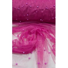 Tule com Pérolas Pink Tule com Pérolas Pink