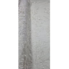 Renda Bordada London 3D Branco Modelo 14