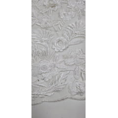 Renda Bordada London 3D Branco Modelo 14
