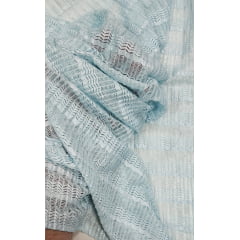 Renda Luminous  com Elastano Azul Bebê com Foil