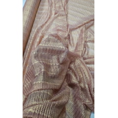 Renda Luminous  com Elastano Rosê com Foil