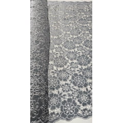 Renda Guipir Aveludada Prata Modelo 03