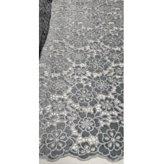 Renda Guipir Aveludada Prata Modelo 03