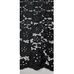 Renda Guipir Aveludada Preto Modelo 03