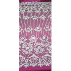 Renda Guipir Nigeriana Bordada Branca Modelo ST02 (corte de 4,50 m)