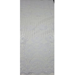 Renda Guipir Nigeriana Bordada Branca Modelo ST02 (corte de 4,50 m)