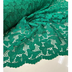 Renda Guipir Verde Bandeira Borboletas   