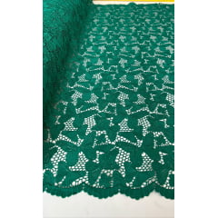 Renda Guipir Verde Bandeira Borboletas   