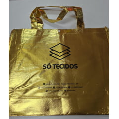 Sacola Metalizada Só Tecidos Dourada