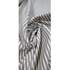 Sarja de Algodão Listrado Cinza