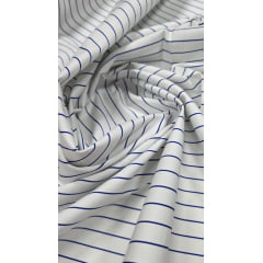 Sarja Listrada Italy com Elastano Branco com Azul
