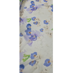 Chiffon de Seda Pura Estampado Floral Lavanda 09