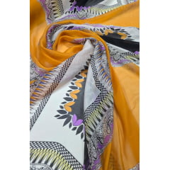 Chiffon de Seda Pura Estampado Lenços Desenho 13