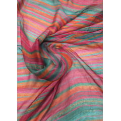 Seda pura em palha de seda listrada  - Comprimento 2 m x Largura 1,40 m 