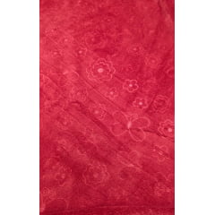 Ultra Soft Alto Relevo Flores e Borboletas Vermelhas