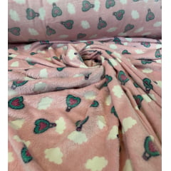 Ultra Soft Fleece 3D Balões Fundo Rosa - Brilha no Escuro