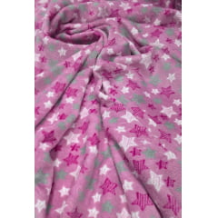 Ultra Soft Fleece Estampada Estrelas Fundo Rosa Ultra Soft Fleece Estampada Estrelas Fundo Rosa