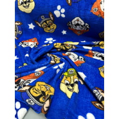 Ultra Soft Fleece Estampada Cachorros  Fundo Azul