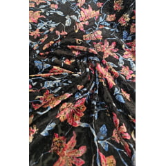 Veludo Estampado Brocado Floral